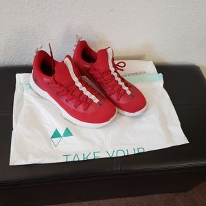 boys sneakers, red and white,size 8, use in great condition, no wear and tear.